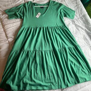 Comfy Gap Lounge Dress with Pockets Green Size Sm
